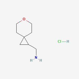 Chemical structure of 6-oxaspiro[2.5]octan-1-ylmethanamine hydrochloride
