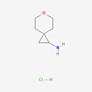 Chemical structure of 6-Oxaspiro[2.5]octan-1-amine hydrochloride