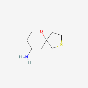 Chemical structure of 6-oxa-2-thiaspiro[4.5]decan-9-amine