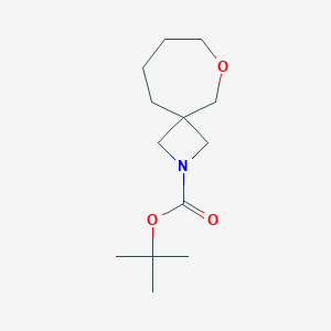 Chemical structure of 6-Oxa-2-Aza-Spiro[3.6]Decane-2-Carboxylic Acid Tert-Butyl Ester