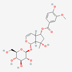 Chemical structure of 6-O-Vanilloylajugol