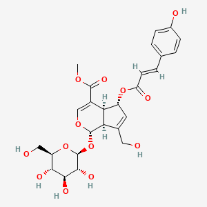 Chemical structure of 6-O-p-Coumaroyl scandoside methyl ester