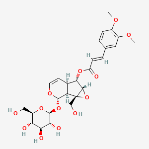 Chemical structure of 6-O-(3'',4''-Dimethoxycinnamoyl)catalpol