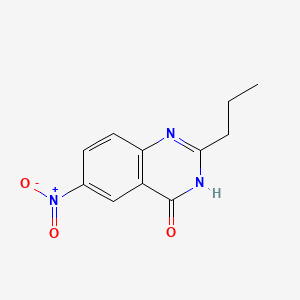 Chemical structure of 6-nitro-2-propyl-4(3H)-Quinazolinone