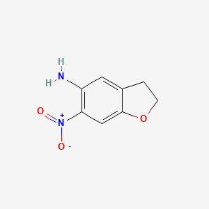 Chemical structure of 6-Nitro-2,3-dihydrobenzofuran-5-amine