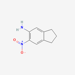 Chemical structure of 6-Nitro-2,3-dihydro-1H-inden-5-amine