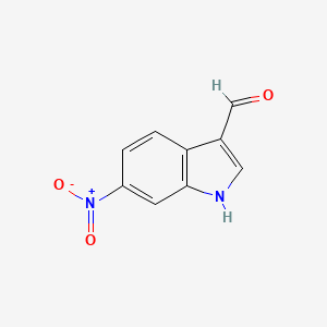Chemical structure of 6-Nitro-1H-indole-3-carbaldehyde