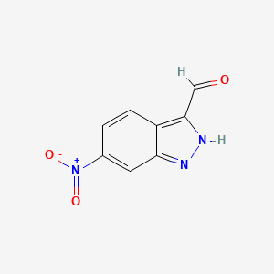 Chemical structure of 6-nitro-1H-indazole-3-carbaldehyde