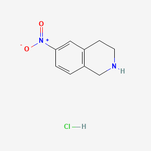 Chemical structure of 6-Nitro-1,2,3,4-tetrahydroisoquinoline hydrochloride