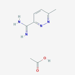 Chemical structure of 6-Methylpyridazine-3-carboximidamide acetate