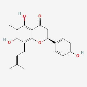 Chemical structure of 6-Methyl-8-prenylnaringenin