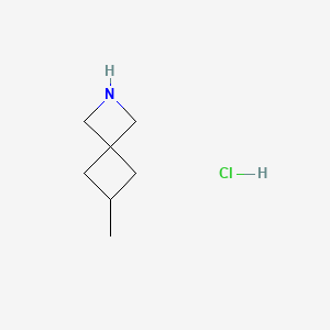 Chemical structure of 6-methyl-2-azaspiro[3.3]heptane hydrochloride