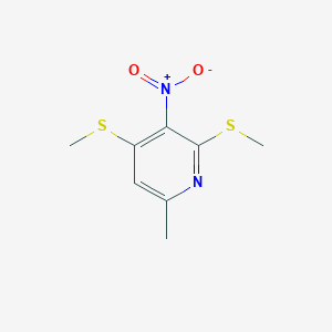 Chemical structure of 6-Methyl-2,4-bis(methylthio)-3-nitropyridine