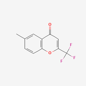 Chemical structure of 6-Methyl-2-(trifluoromethyl)chromen-4-one