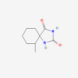 Chemical structure of 6-Methyl-1,3-diazaspiro[4.5]decane-2,4-dione
