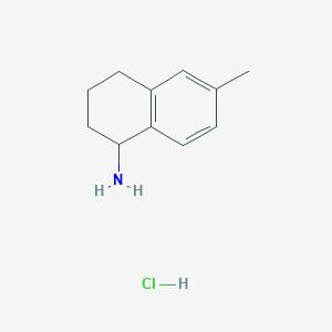 Chemical structure of 6-Methyl-1,2,3,4-tetrahydronaphthalen-1-amine hydrochloride
