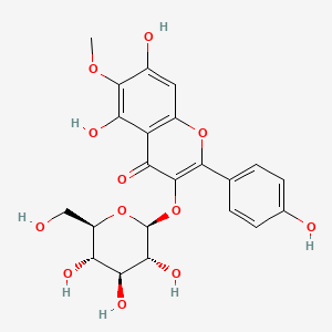 Chemical structure of 6-Methoxykaempferol 3-glucoside