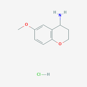 Chemical structure of 6-Methoxychroman-4-amine hydrochloride