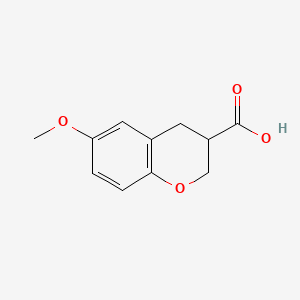 Chemical structure of 6-Methoxychroman-3-carboxylic acid
