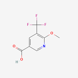 Chemical structure of 6-Methoxy-5-(trifluoromethyl)nicotinic acid
