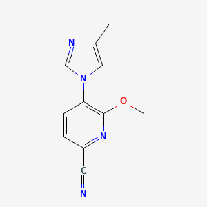 Chemical structure of 6-Methoxy-5-(4-methyl-1H-imidazol-1-yl)picolinonitrile