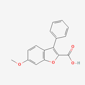 Chemical structure of 6-Methoxy-3-phenyl-1-benzofuran-2-carboxylic acid