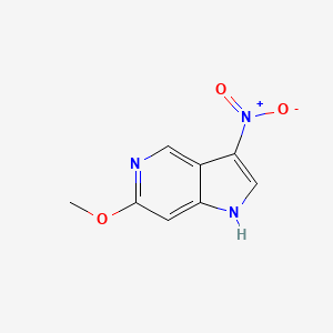 Chemical structure of 6-Methoxy-3-nitro-1H-pyrrolo[3,2-c]pyridine
