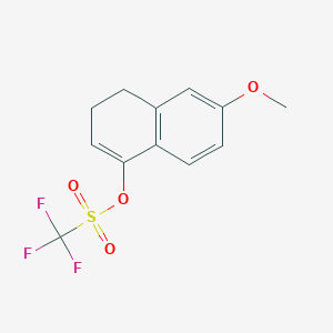 Chemical structure of 6-Methoxy-3,4-dihydronaphthalen-1-yl trifluoromethanesulfonate
