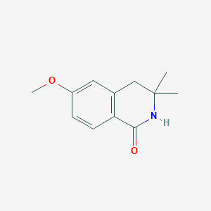 Chemical structure of 6-Methoxy-3,3-dimethyl-3,4-dihydroisoquinolin-1(2H)-one