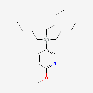 Chemical structure of 6-Methoxy-3-(tributylstannyl)pyridine