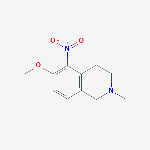 Chemical structure of 6-Methoxy-2-methyl-5-nitro-3,4-dihydro-1H-isoquinoline