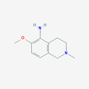 Chemical structure of 6-Methoxy-2-methyl-3,4-dihydro-1H-isoquinolin-5-amine