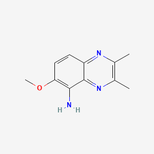 Chemical structure of 6-Methoxy-2,3-dimethylquinoxalin-5-amine