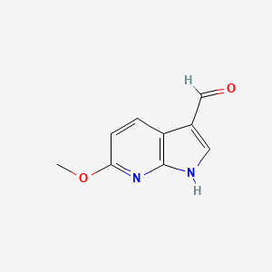 Chemical structure of 6-Methoxy-1H-pyrrolo[2,3-b]pyridine-3-carbaldehyde