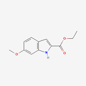 Chemical structure of Ethyl 6-methoxy-1H-indole-2-carboxylate