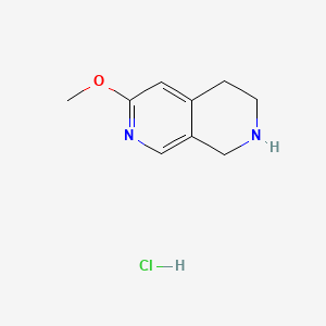 Chemical structure of 6-Methoxy-1,2,3,4-tetrahydro-2,7-naphthyridine hydrochloride
