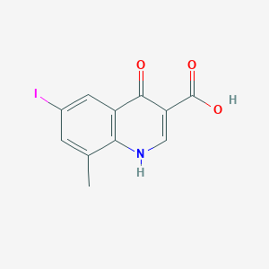 Chemical structure of 6-Iodo-8-methyl-4-oxo-1,4-dihydroquinoline-3-carboxylic acid