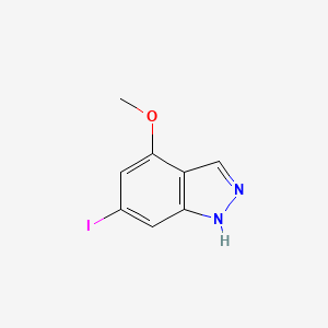 Chemical structure of 6-Iodo-4-methoxy-1H-indazole