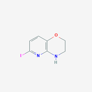 Chemical structure of 6-Iodo-3,4-dihydro-2H-pyrido[3,2-b][1,4]oxazine