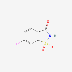 Chemical structure of 6-Iodo-1,2-benzoisothiazole-3(2H)-one1,1-dioxide
