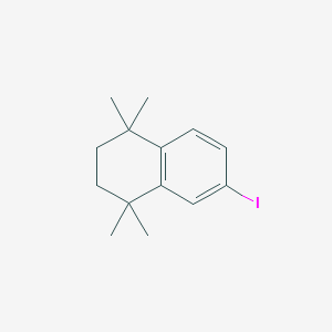 Chemical structure of 6-iodo-1,1,4,4-tetramethyl-1,2,3,4-tetrahydronaphthalene