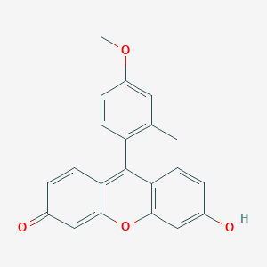 Chemical structure of 6-Hydroxy-9-(4-methoxy-2-methylphenyl)-3H-xanthen-3-one