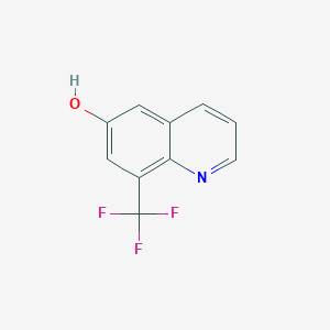 Chemical structure of 6-Hydroxy-8-(trifluoromethyl)quinoline