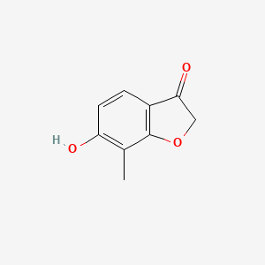 Chemical structure of 6-Hydroxy-7-methyl-1-benzofuran-3(2H)-one