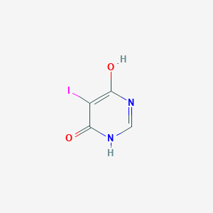 Chemical structure of 6-Hydroxy-5-iodopyrimidin-4(3H)-one