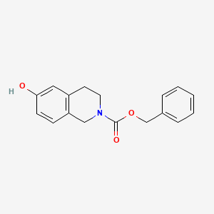 Chemical structure of benzyl 6-hydroxy-3,4-dihydroisoquinoline-2(1H)-carboxylate