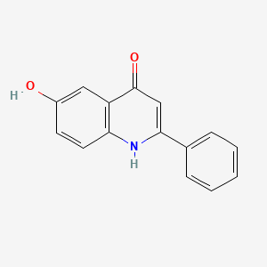 Chemical structure of 6-Hydroxy-2-phenyl-4(1H)-quinolinone