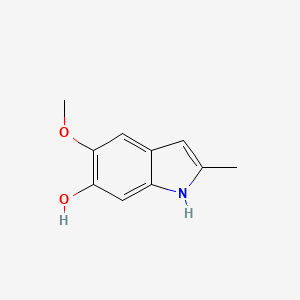 Chemical structure of 6-Hydroxy-2-methyl-5-methoxyindole