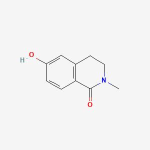 Chemical structure of 6-Hydroxy-2-methyl-3,4-dihydroisoquinolin-1(2H)-one