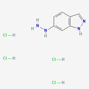 Chemical structure of 6-Hydrazinyl-1H-indazole tetrahydrochloride